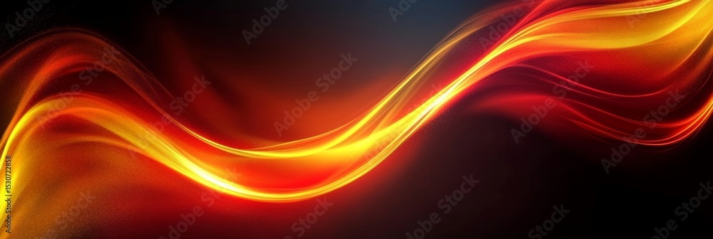 Abstract Smoky Motion Lines in Red, Orange, and Gold on Black Background, Futuristic Design Element Abstract Smoky Motion Lines in Red, Orange, and Gold on Black Background, Futuristic Design Element