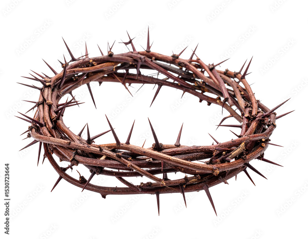 Fototapeta premium Crown of thorns Jesus Christ Isolated on Transparent or White Background