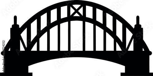 Monumental Arch Bridge Silhouette Minimalistic And Illustrative Design
