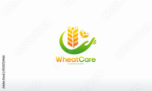A  design featuring a stylized representation of wheat and a hand.