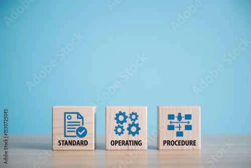 Wooden blocks representing standard operating procedure.