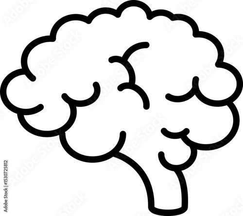 Human brain icon - Editable Stroke SVG, fully scalable.
