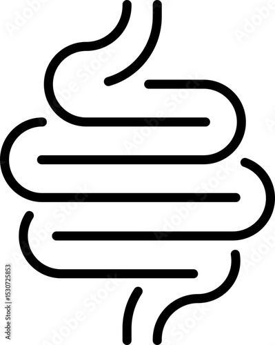 Digestive tract icon - Editable Stroke SVG, fully scalable.
