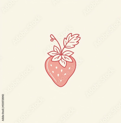 Elegant Minimalist Strawberry Line Art Design, Perfect for Branding or Decoration. A Simple, Clean Vector Illustration