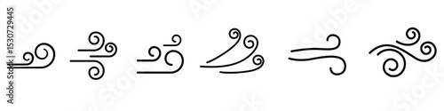 Wind icon vector set. Draft illustration sign collection. Weather symbol or logo.