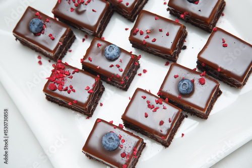 Plate of chocolate cakes