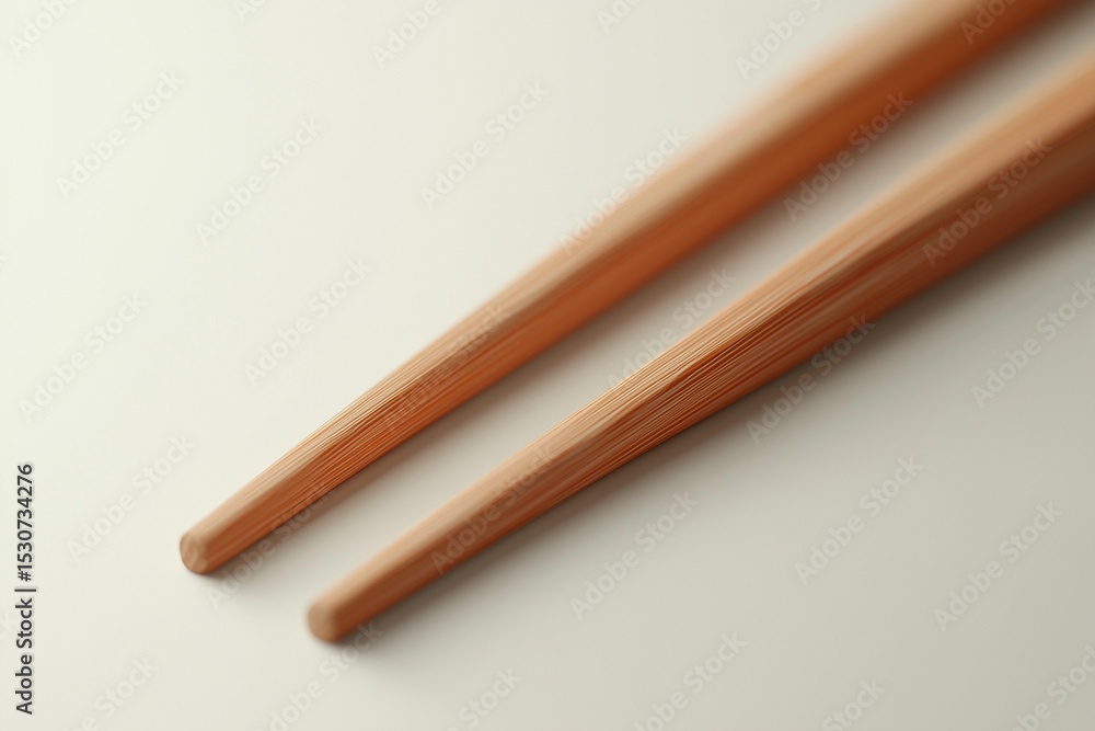 Obraz premium Closeup of cozy wooden chopsticks, natural materials