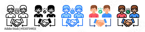 Mutual Agreement Icon Multiple Style