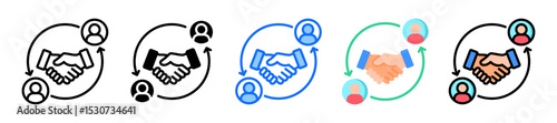 Collaboration Agreement Icon Multiple Style