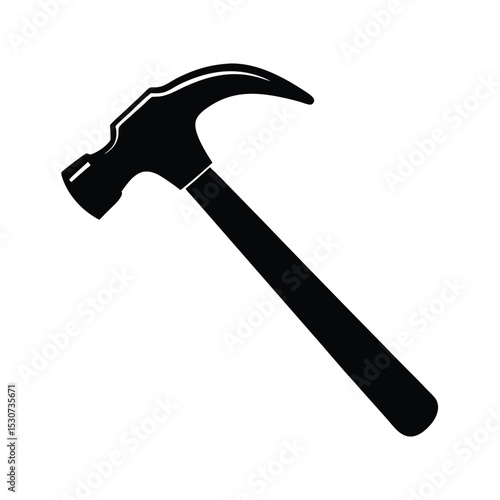 Claw hammer tool vector silhouette