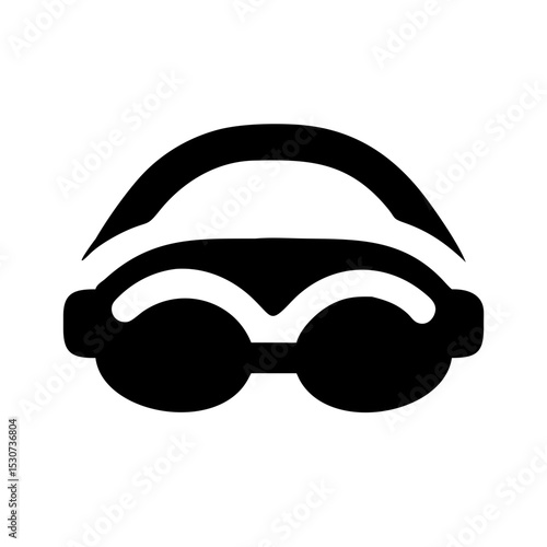 Swimming Goggles Silhouette Icon:
A minimalist silhouette icon of swimming goggles, ideal for aquatic, fitness, and sports-related projects.