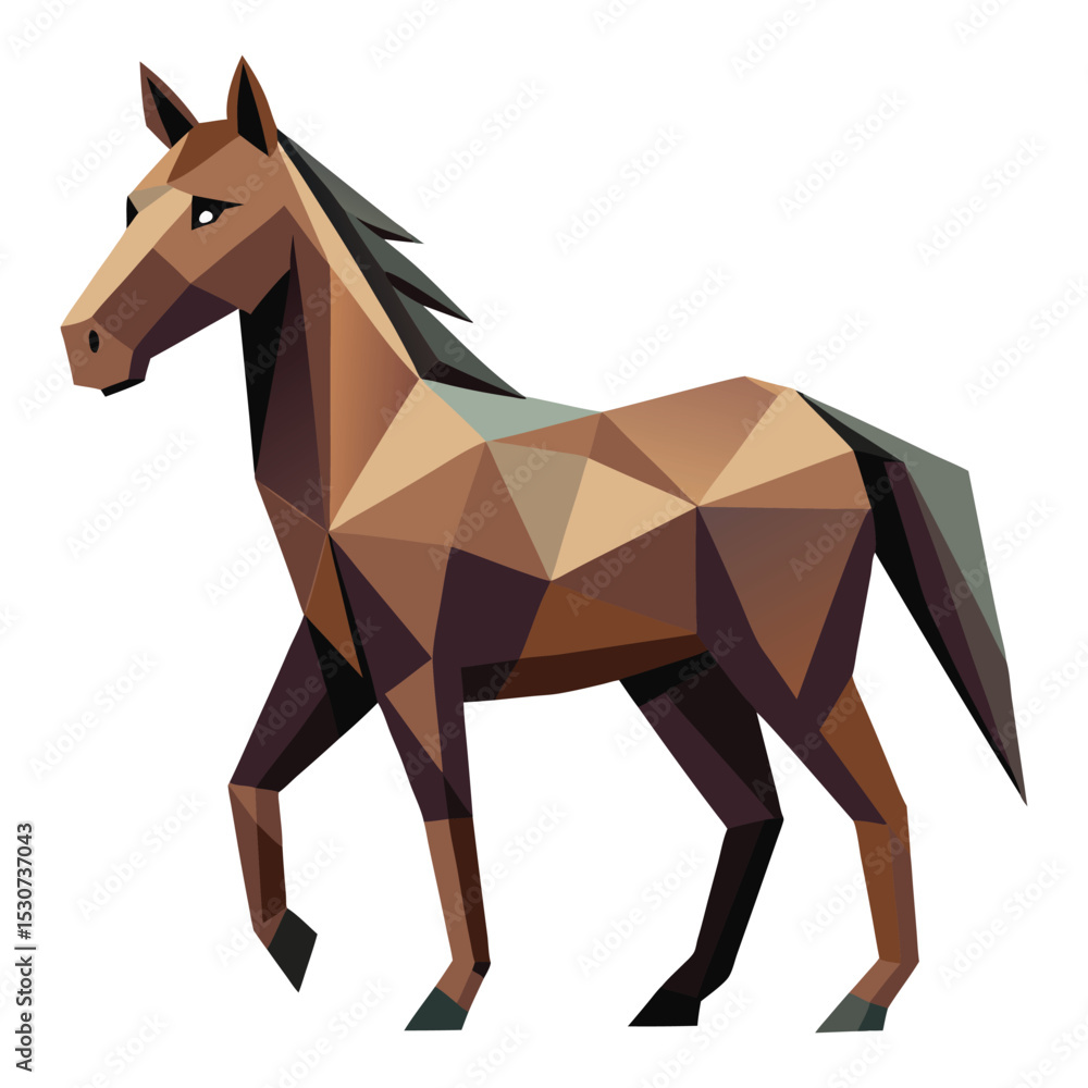 Obraz premium Low poly horse in motion