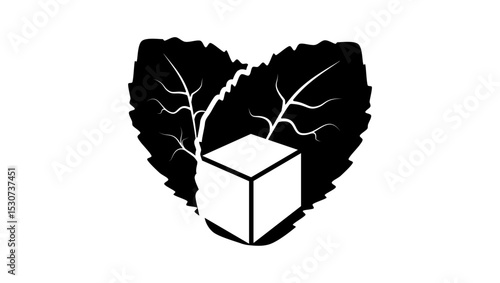 menthol symbol, black isolated silhouette