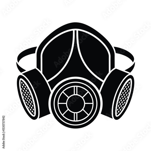 Dust mask respirator vector silhouette