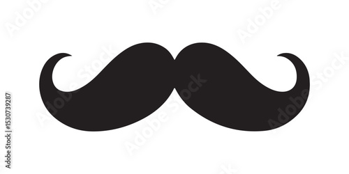 Elegant Black Moustache Vector Illustration for Father's Day and Retro Themed Designs