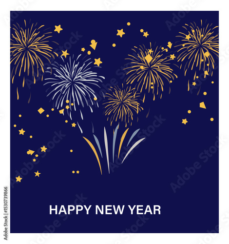 Konstfotografi Happy New Year Vector Social Media Post Templates - Fireworks & Countdown-05