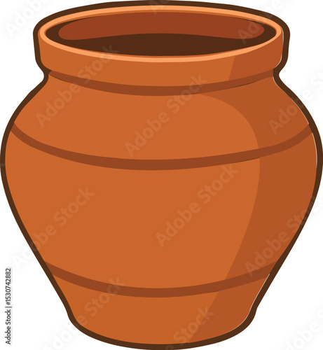 Clay Pot (Matka) Vector Illustration with Handcrafted Earthenware