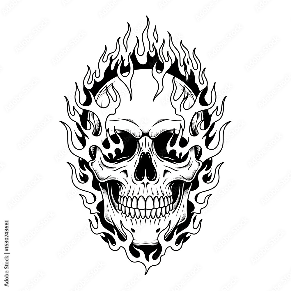 Fiery skull design isolated on transparent background Fiery skull design isolated on transparent background