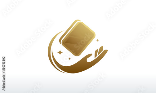 Modern gold bar logo designs concept
