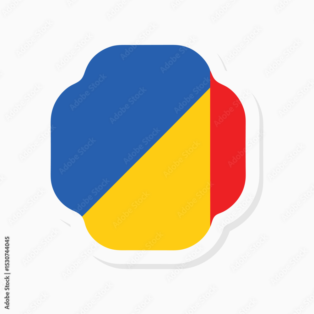 Fototapeta premium Minimal Sticker Pack in Primary Colors with Simple Design