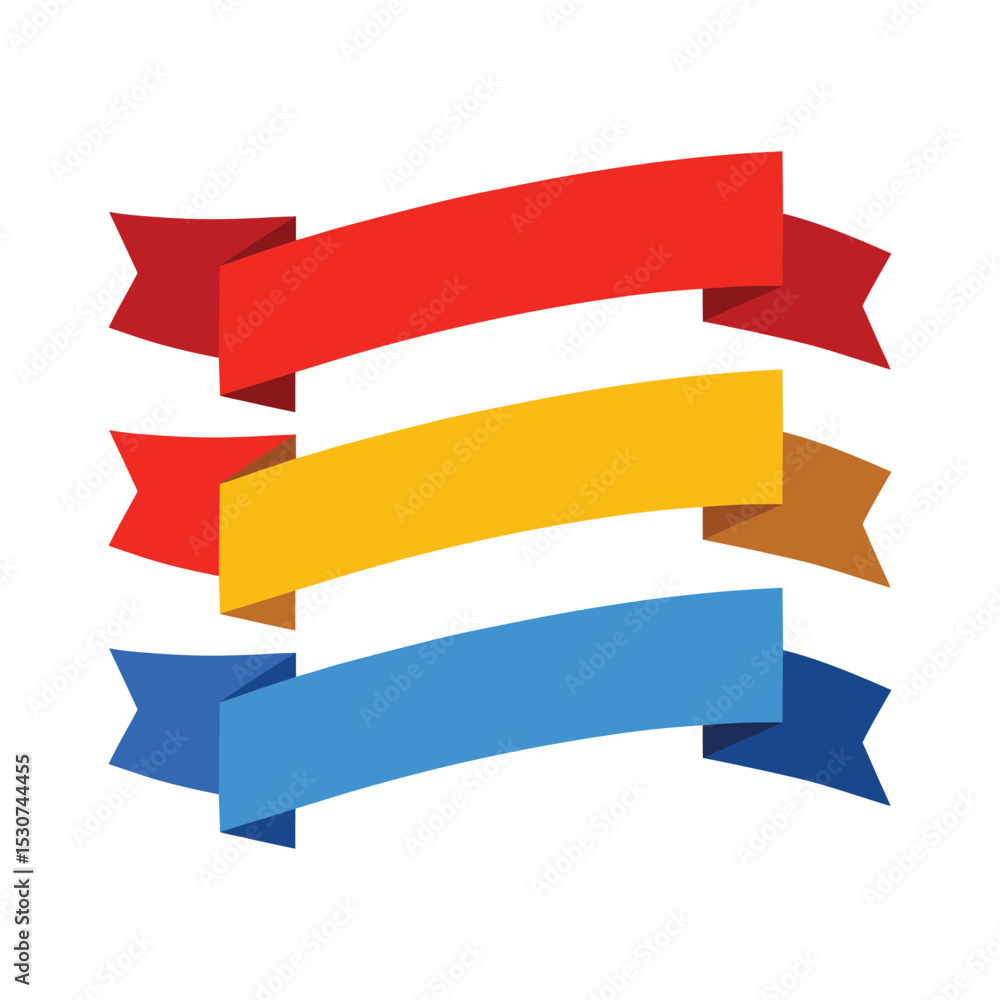 Modern Glossy Banners in Bold Colors with Light Shadows Modern Glossy Banners in Bold Colors with Light Shadows