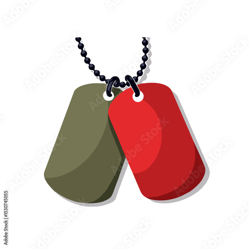 Soldier’s dog tags illustration, pop art style, historical remembrance