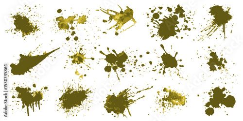 green paint splashes