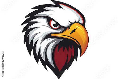 eagle head mascot illustration on transparent background