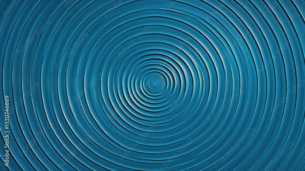 Obraz premium Abstract concentric circles in a deep teal color.