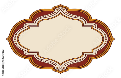 Elegant decorative label frame with ornate border and creamy interior space