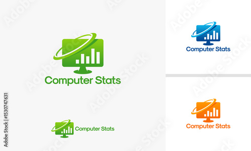 computer stat logo designs concept