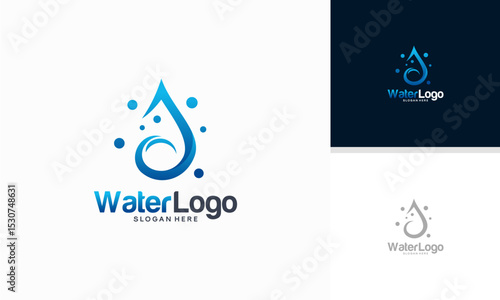 Modern water droplet logo designs concept