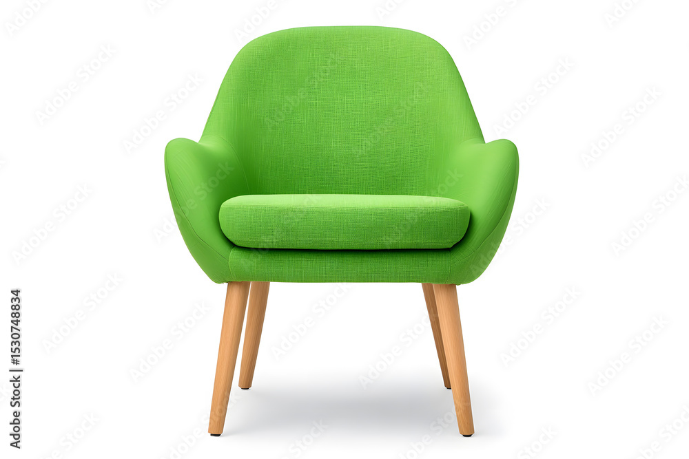 Fototapeta premium Green Modern Armchair on White Background