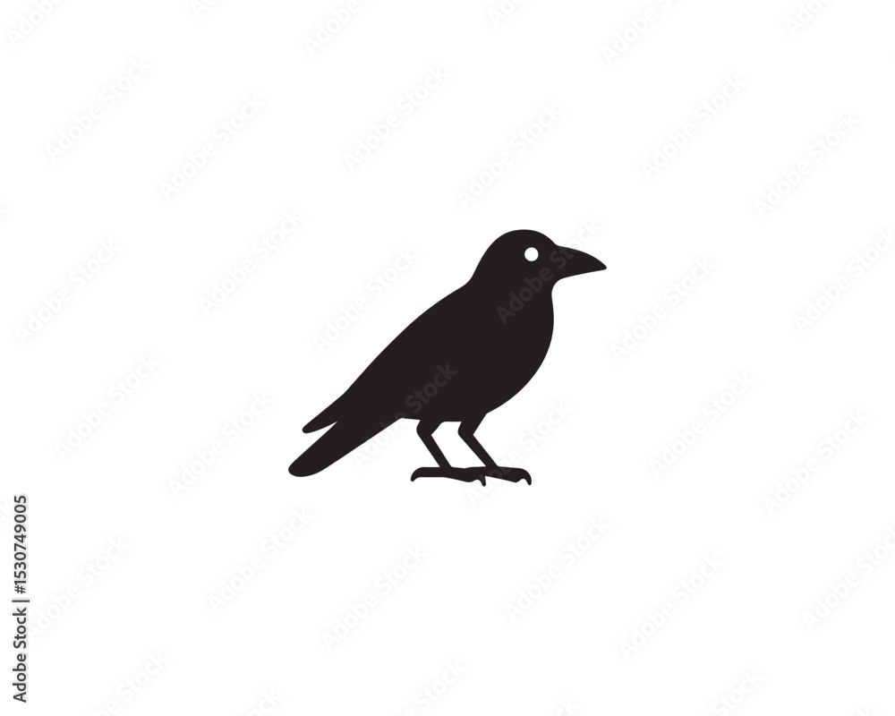 Obraz premium Crow icon vector design art illustration.