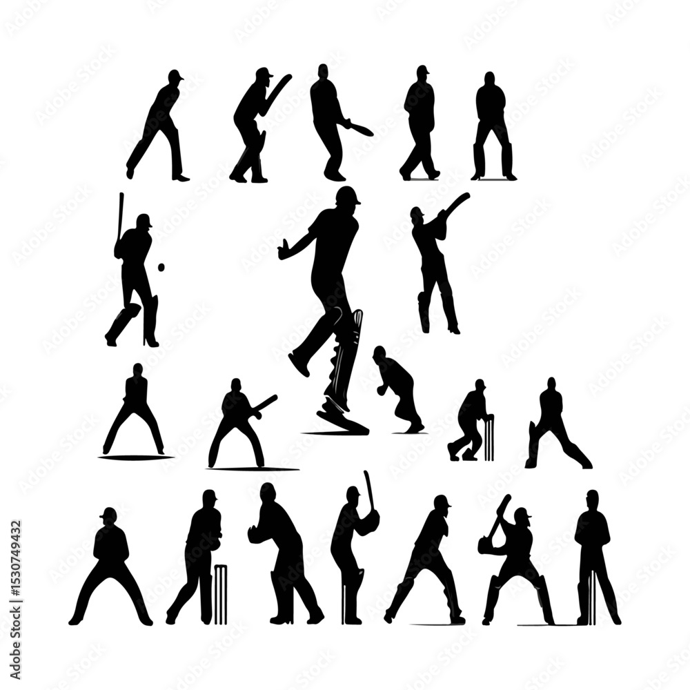 Cricket Player silhouette vector Cricket Player silhouette vector