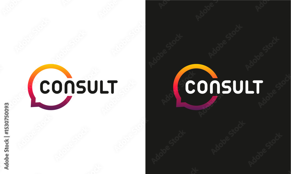 Fototapeta premium Modern consult logo designs concept, Simple chat logo