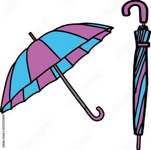 Umbrella- Open and closed
