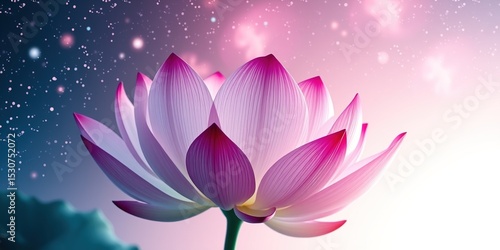 Celestial Lotus Flower Pattern, Abstract Background Art