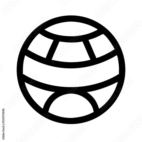 Water Polo Ball Icon – Outline Vector: Outline icon of a water polo ball, ideal for sports, aquatic games, and team activity graphics.
