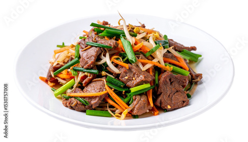 Obraz na płótnie Stir-fried liver and chives