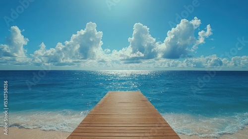 wooden pier on the ocean