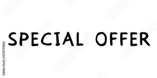 Special offer lettering Handwritten word Modern brush calligraphy Template for marketing ad, print, web, banner, poster, flyer Ink illustration