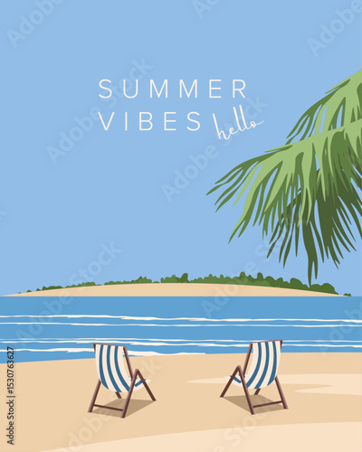 Beach poster, banner, postcard