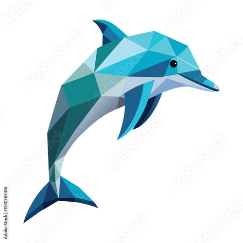 Polygonal dolphin jumping