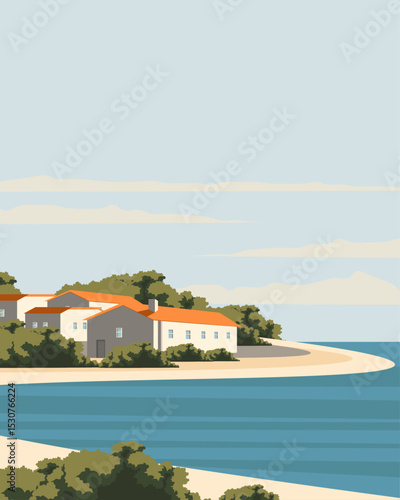 Bay travel poster, cover, postcard