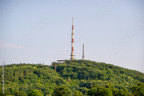 telecommunication tower with antennas of cellular communication