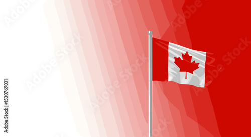 Canadian Flag on Red Gradient Background for National Holidays, Celebrations, Event Promotions, and Awareness Campaigns