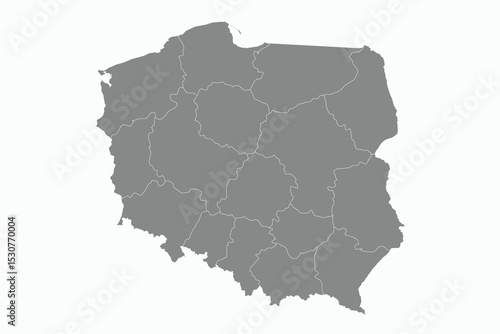 Flat Design Map of the POLAND – Vector Graphic for Print and Web (may contain provinces)