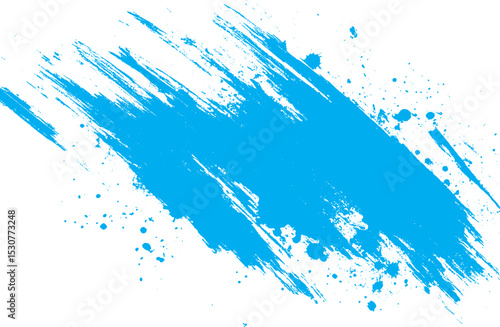 Abstract blue paint brushstroke diagonal texture on white background artistic grungy element for design projects and creative concepts