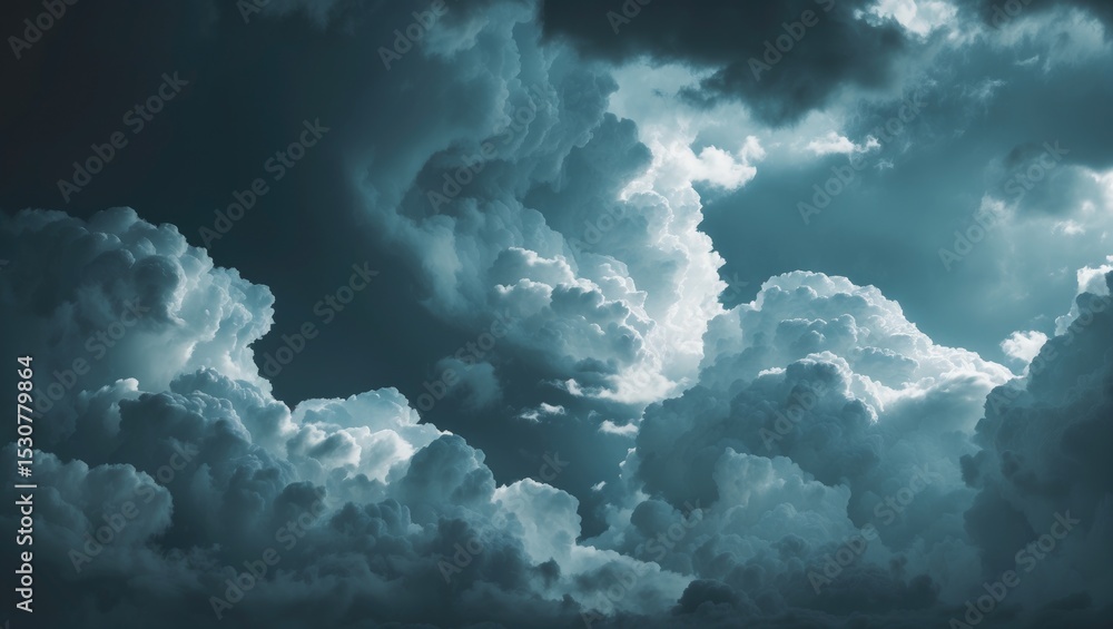 Fototapeta premium Closeup of a storm cloud before rain, dark cloud during summer
